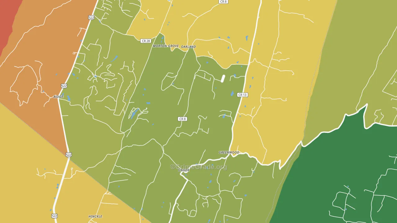 Unger, WV Map of Drug-Related Crime Rates
