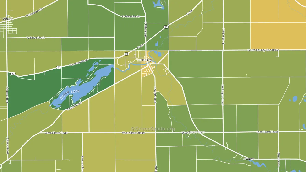 Union City, MI Map of Drug-Related Crime Rates