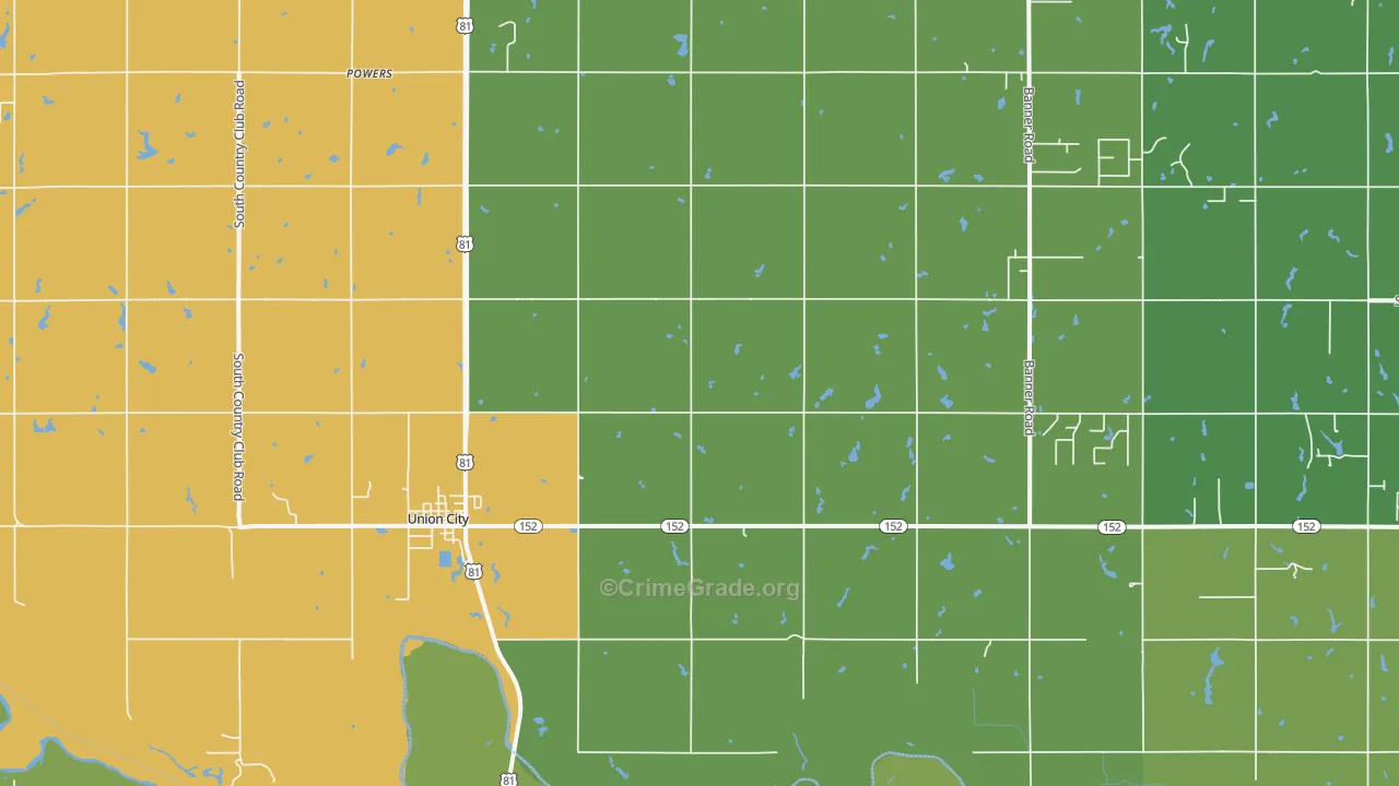 Union City, OK Map of Drug-Related Crime Rates