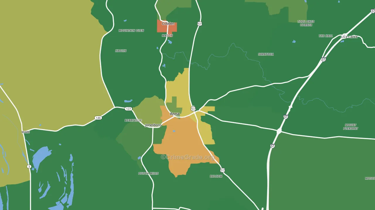 Union County, IL Map of Drug-Related Crime Rates
