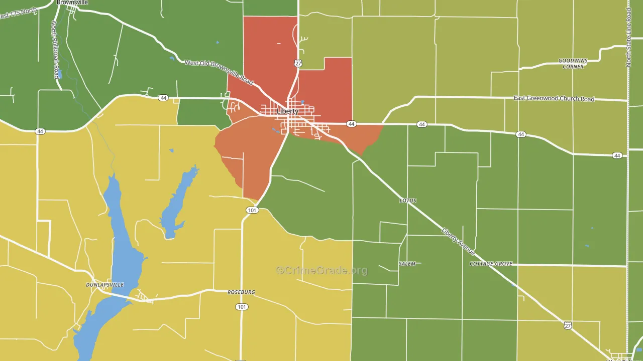 Union County, IN Map of Drug-Related Crime Rates