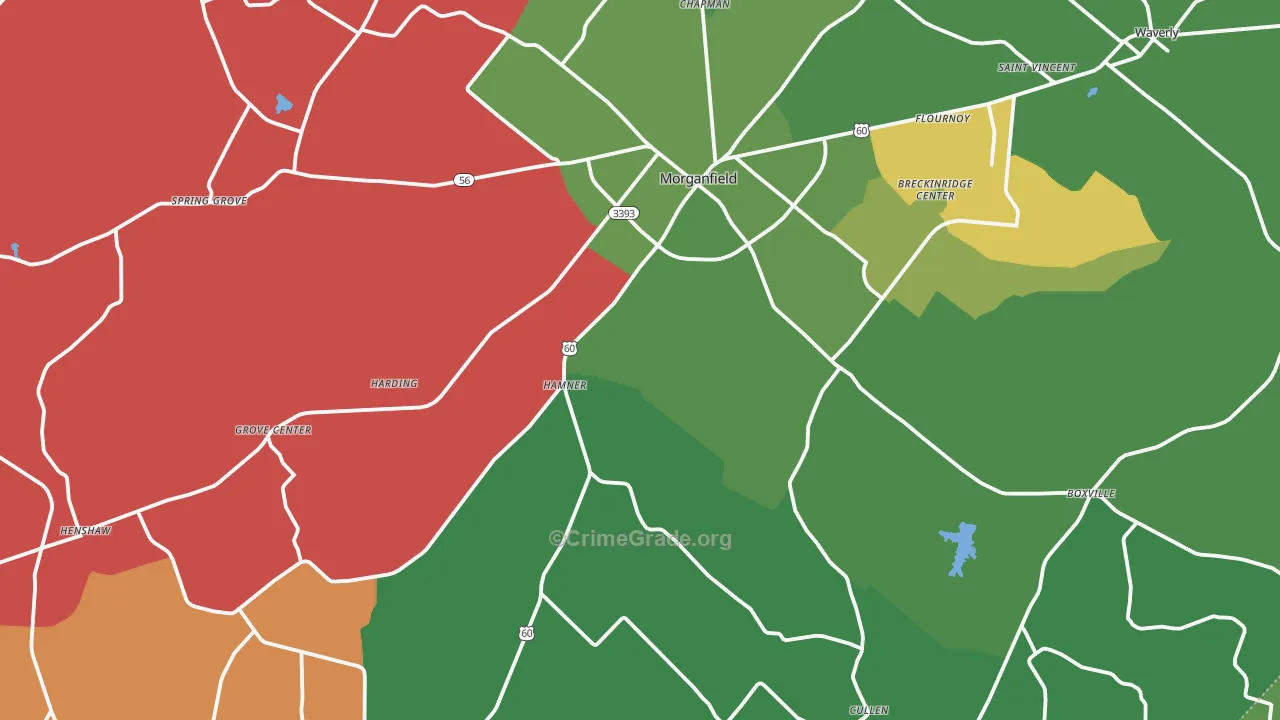 Union County, KY Map of Drug-Related Crime Rates