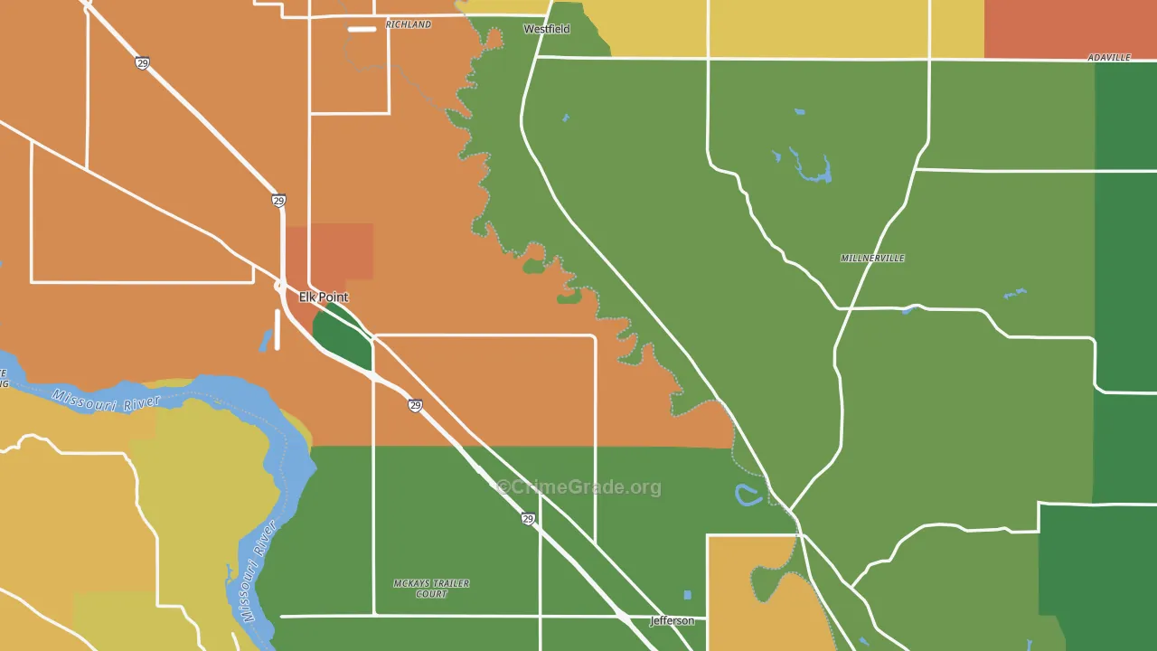 Union County, SD Map of Drug-Related Crime Rates