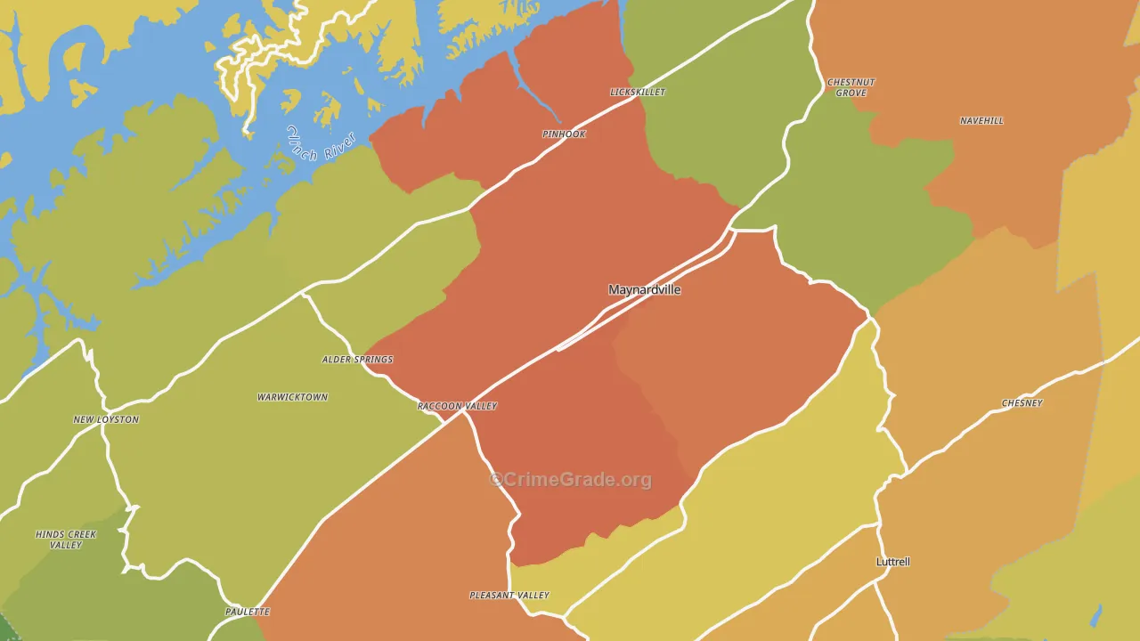 Union County, TN Map of Drug-Related Crime Rates