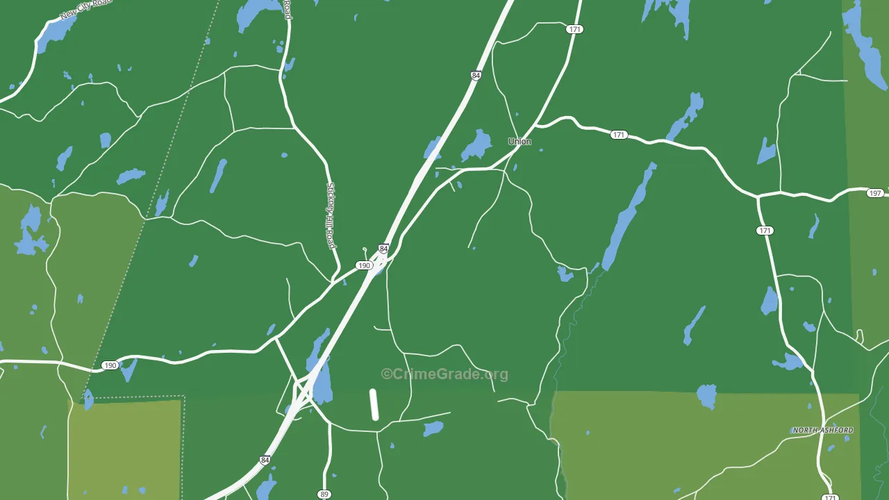 Union, CT Map of Drug-Related Crime Rates