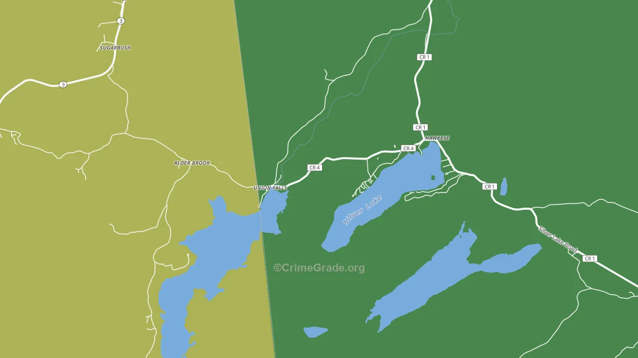 Union Falls, NY Map of Drug-Related Crime Rates