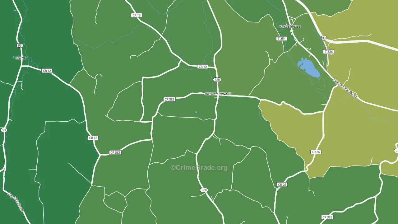 Union Furnace, OH Map of Drug-Related Crime Rates