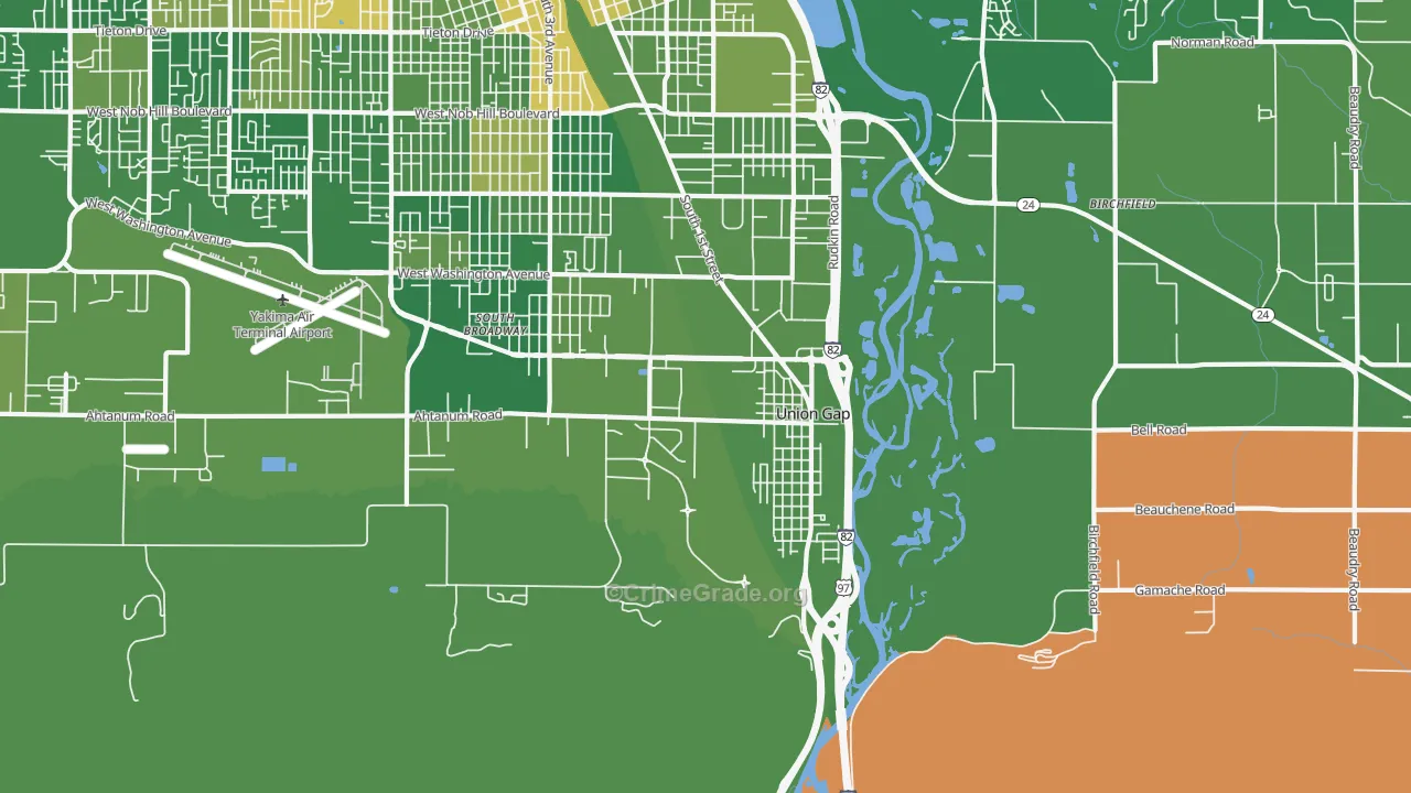 Union Gap, WA Map of Drug-Related Crime Rates