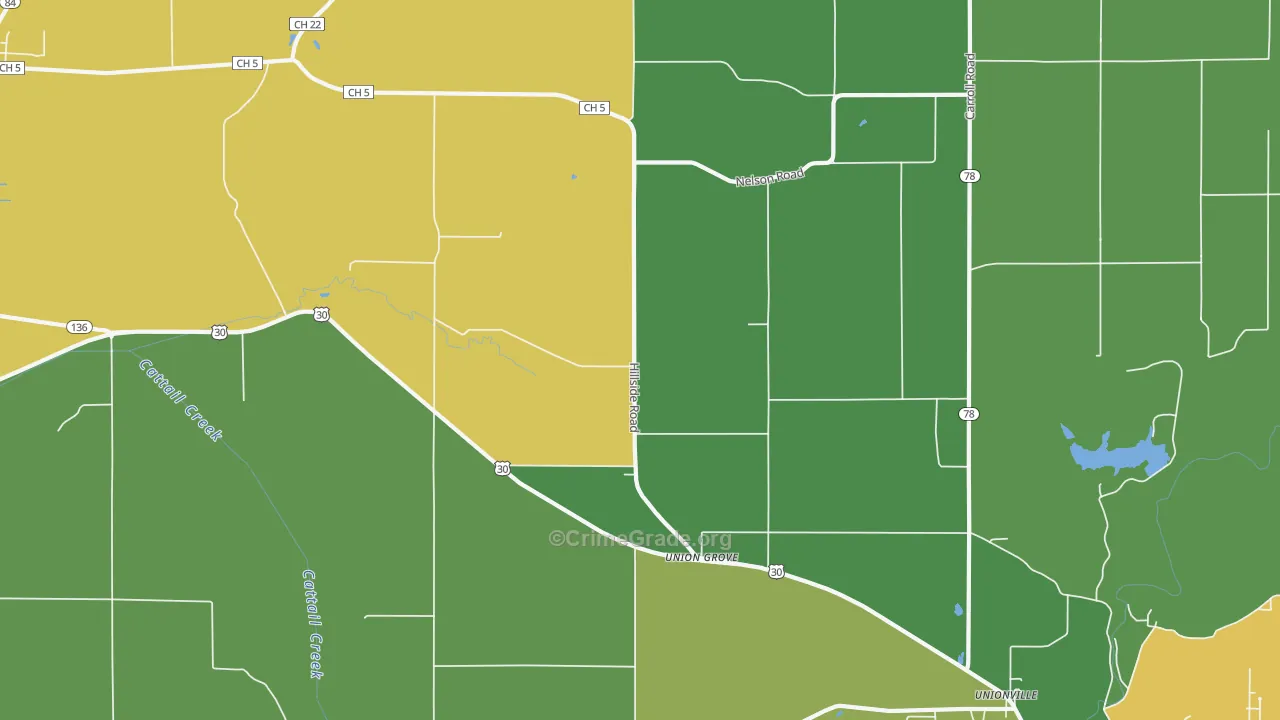 Union Grove, IL Map of Drug-Related Crime Rates