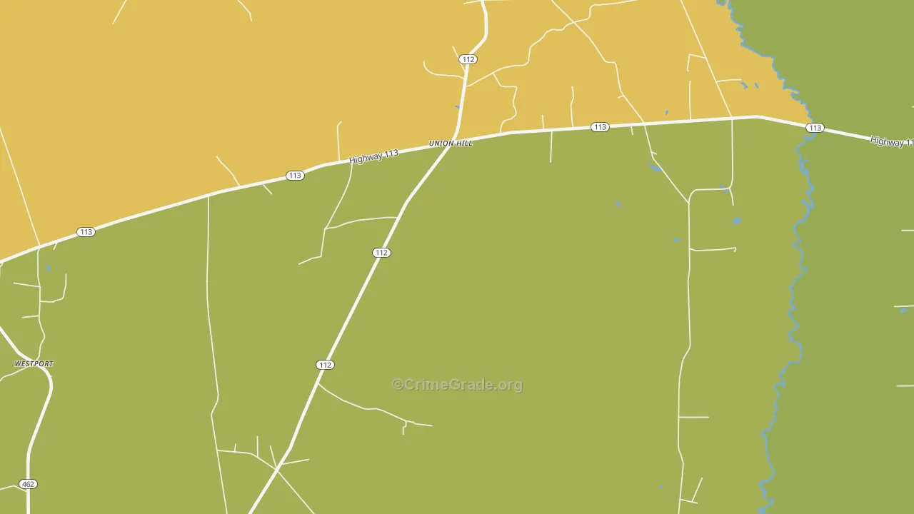 Union Hill, LA Map of Drug-Related Crime Rates