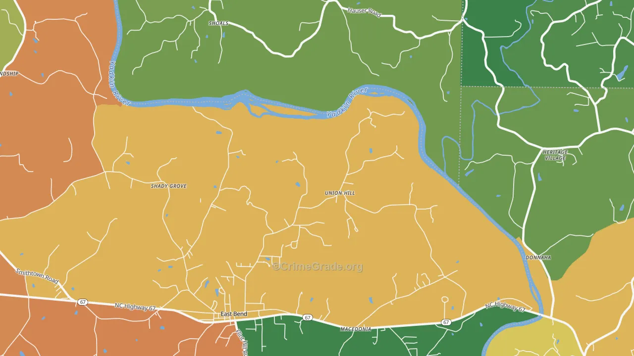 Union Hill, NC Map of Drug-Related Crime Rates