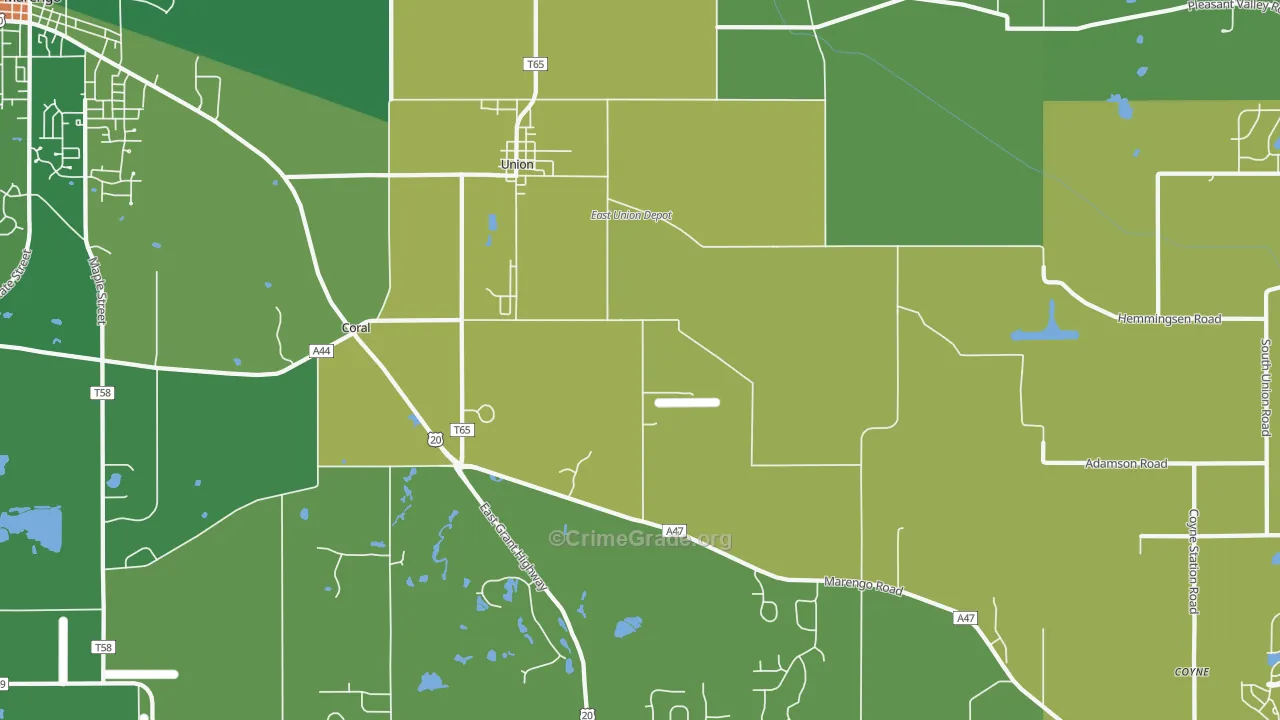 Union, IL Map of Drug-Related Crime Rates