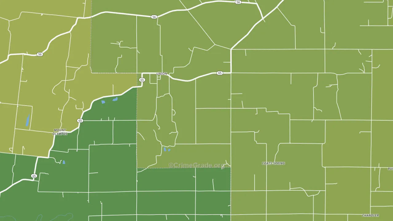 Union, IN Map of Drug-Related Crime Rates