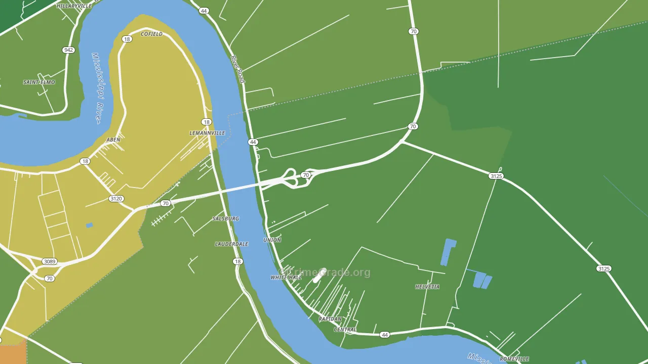 Union, LA Map of Drug-Related Crime Rates