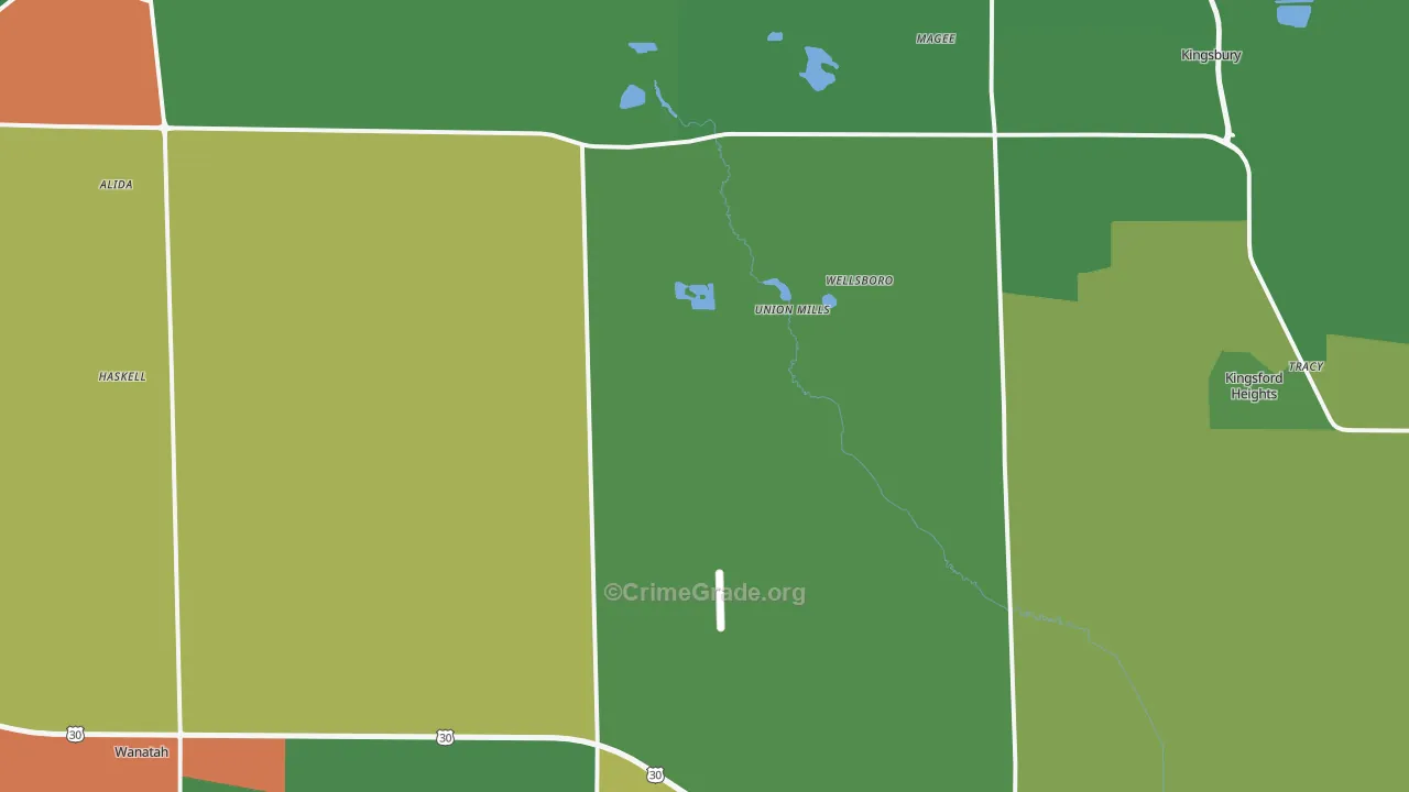 Union Mills, IN Map of Drug-Related Crime Rates
