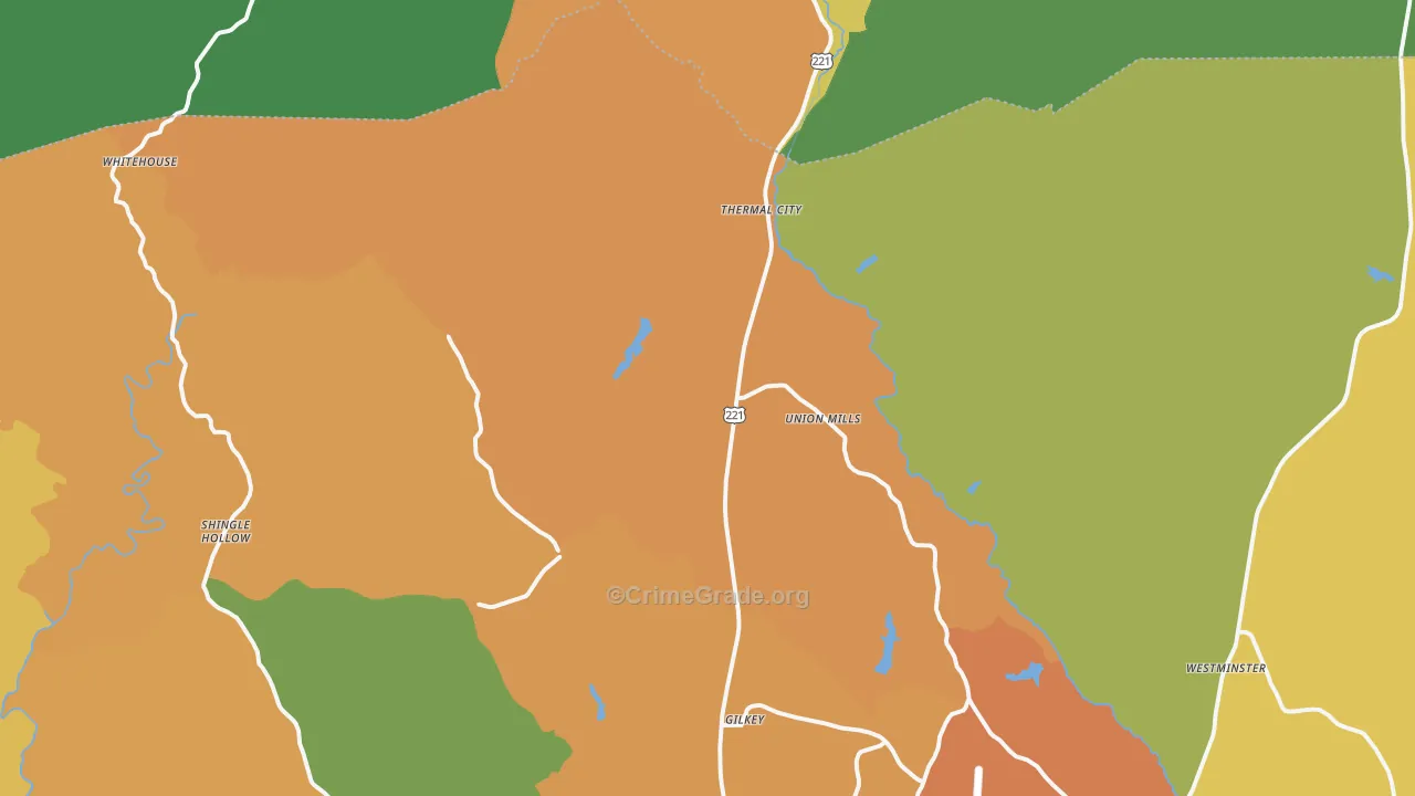 Union Mills, NC Map of Drug-Related Crime Rates
