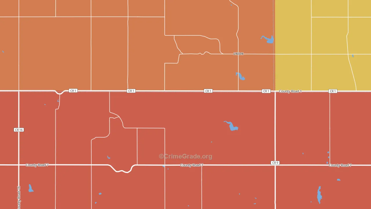 Union, ND Map of Drug-Related Crime Rates