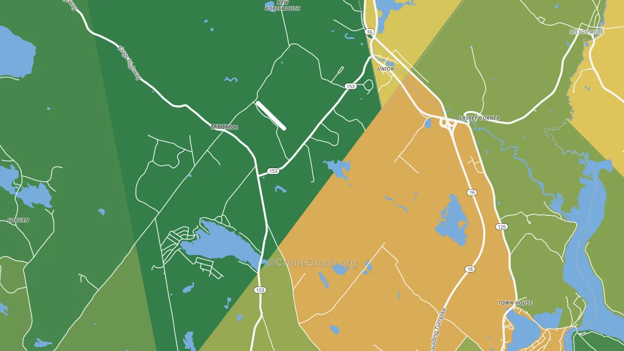 Union, NH Map of Drug-Related Crime Rates