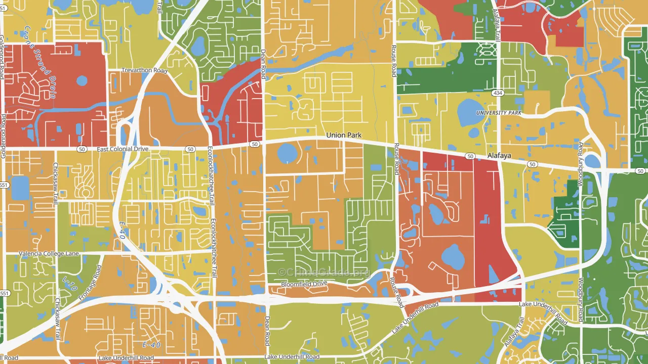 Union Park, FL Map of Drug-Related Crime Rates