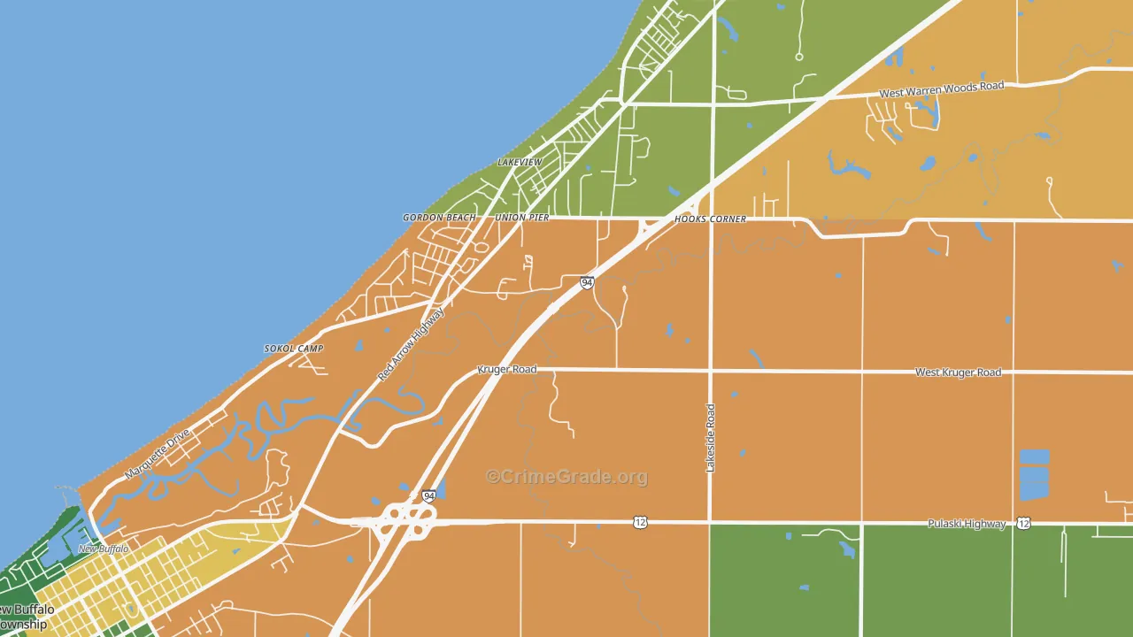 Union Pier, MI Map of Drug-Related Crime Rates