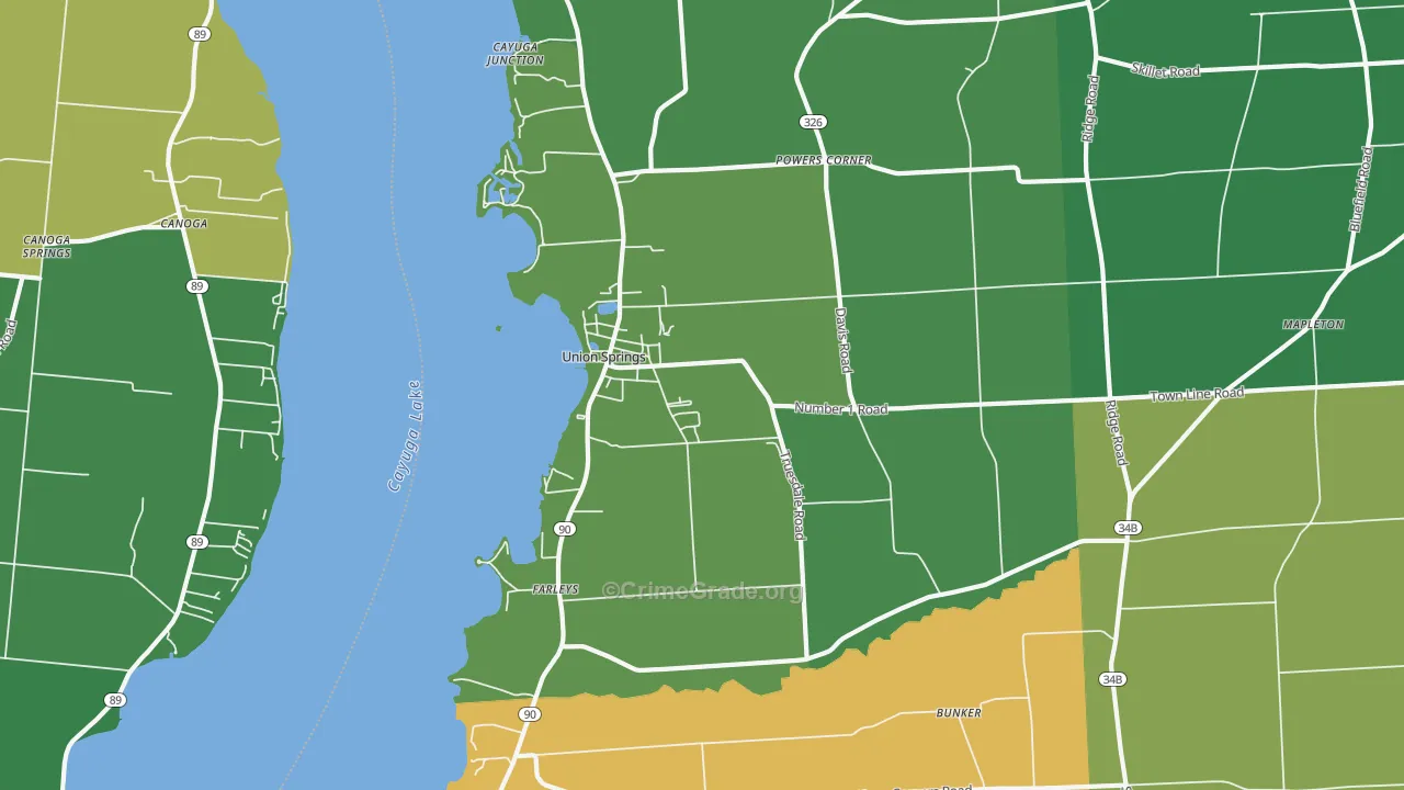 Union Springs, NY Map of Drug-Related Crime Rates