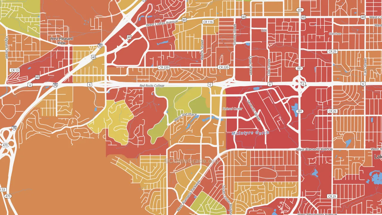 Union Square, Lakewood, CO Map of Drug-Related Crime Rates