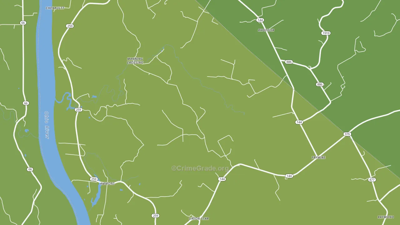 Union Star, KY Map of Drug-Related Crime Rates