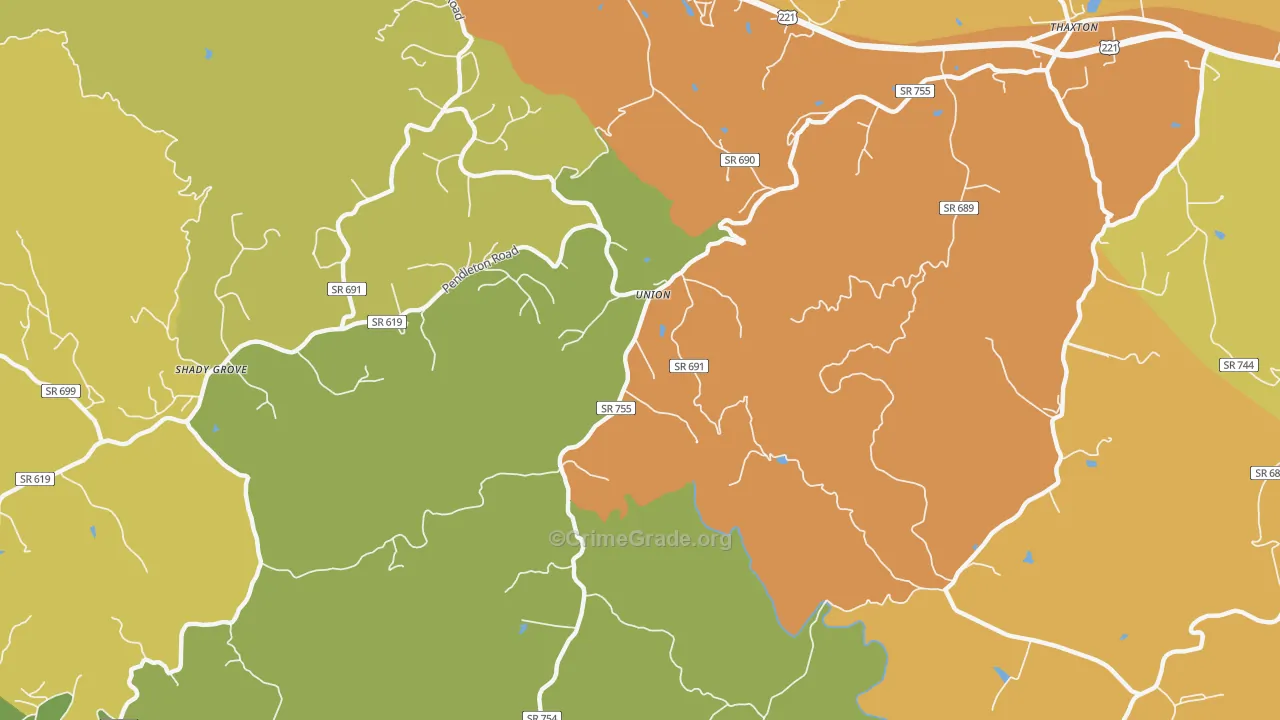 Union, VA Map of Drug-Related Crime Rates