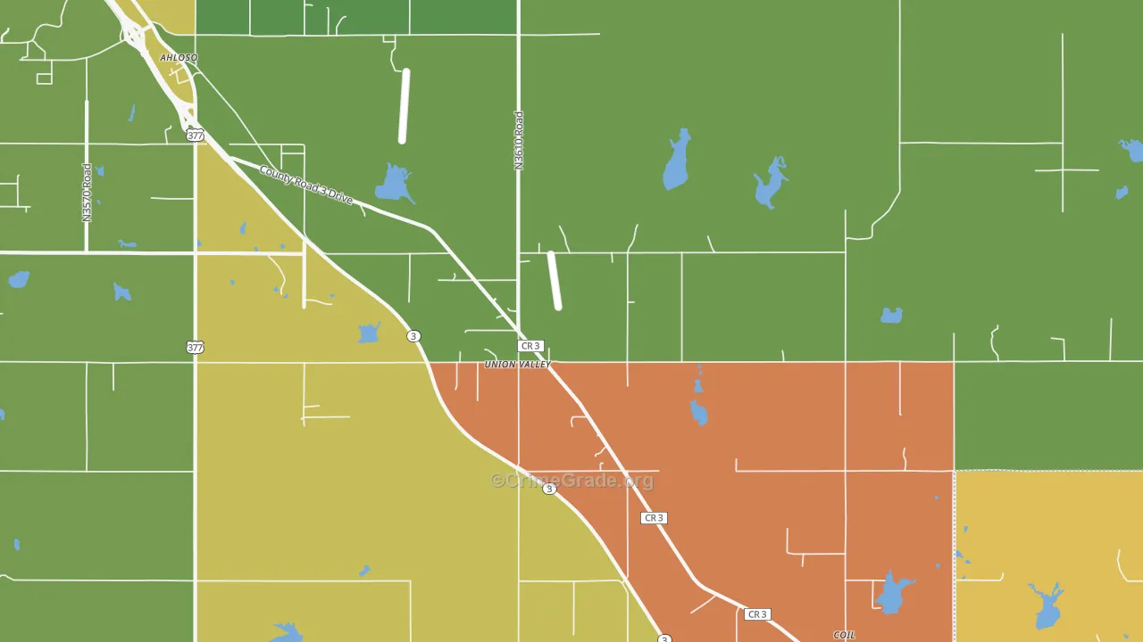 Union Valley, OK Map of Drug-Related Crime Rates