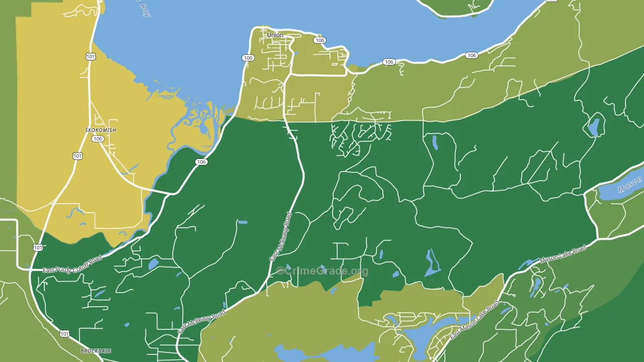 Union, WA Map of Drug-Related Crime Rates