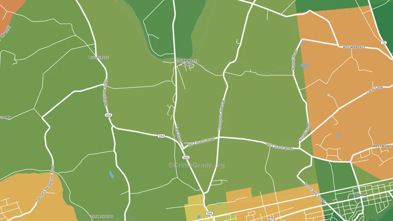 Union Water Works, PA Map of Drug-Related Crime Rates