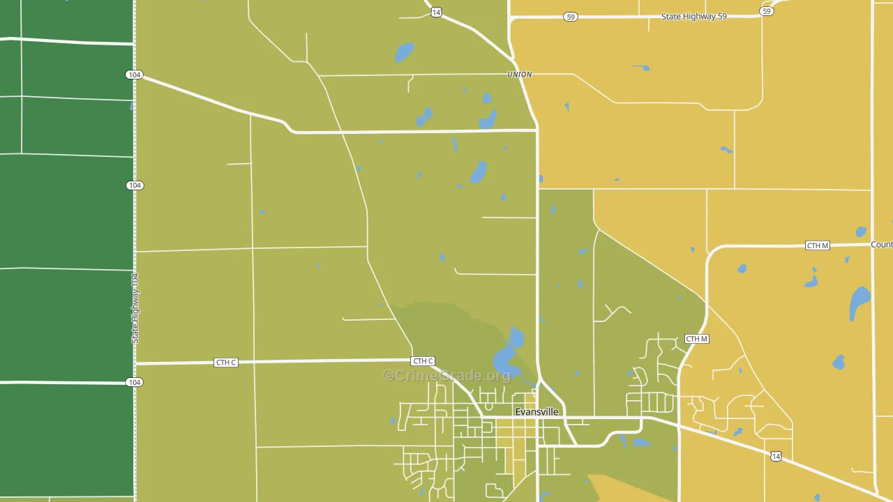 Union, WI Map of Drug-Related Crime Rates