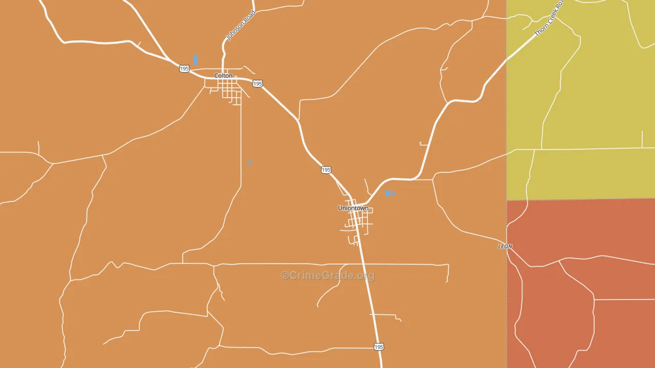 Uniontown, WA Map of Drug-Related Crime Rates