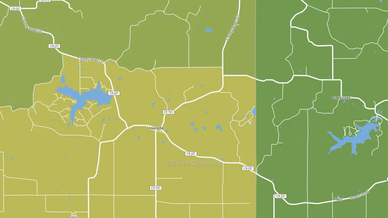 Unionville, IA Map of Drug-Related Crime Rates