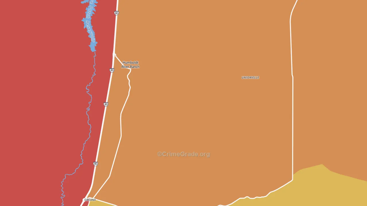 Unionville, NV Map of Drug-Related Crime Rates
