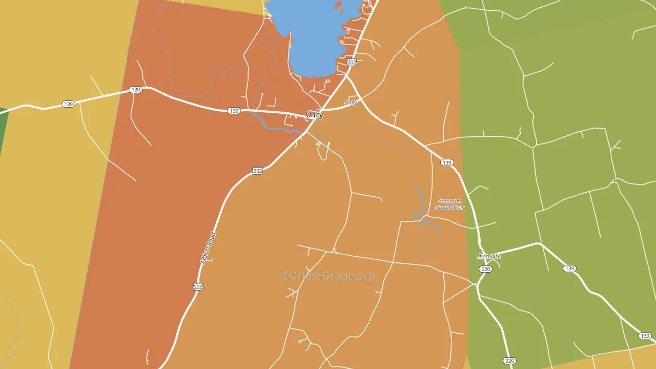 Unity, ME Map of Drug-Related Crime Rates