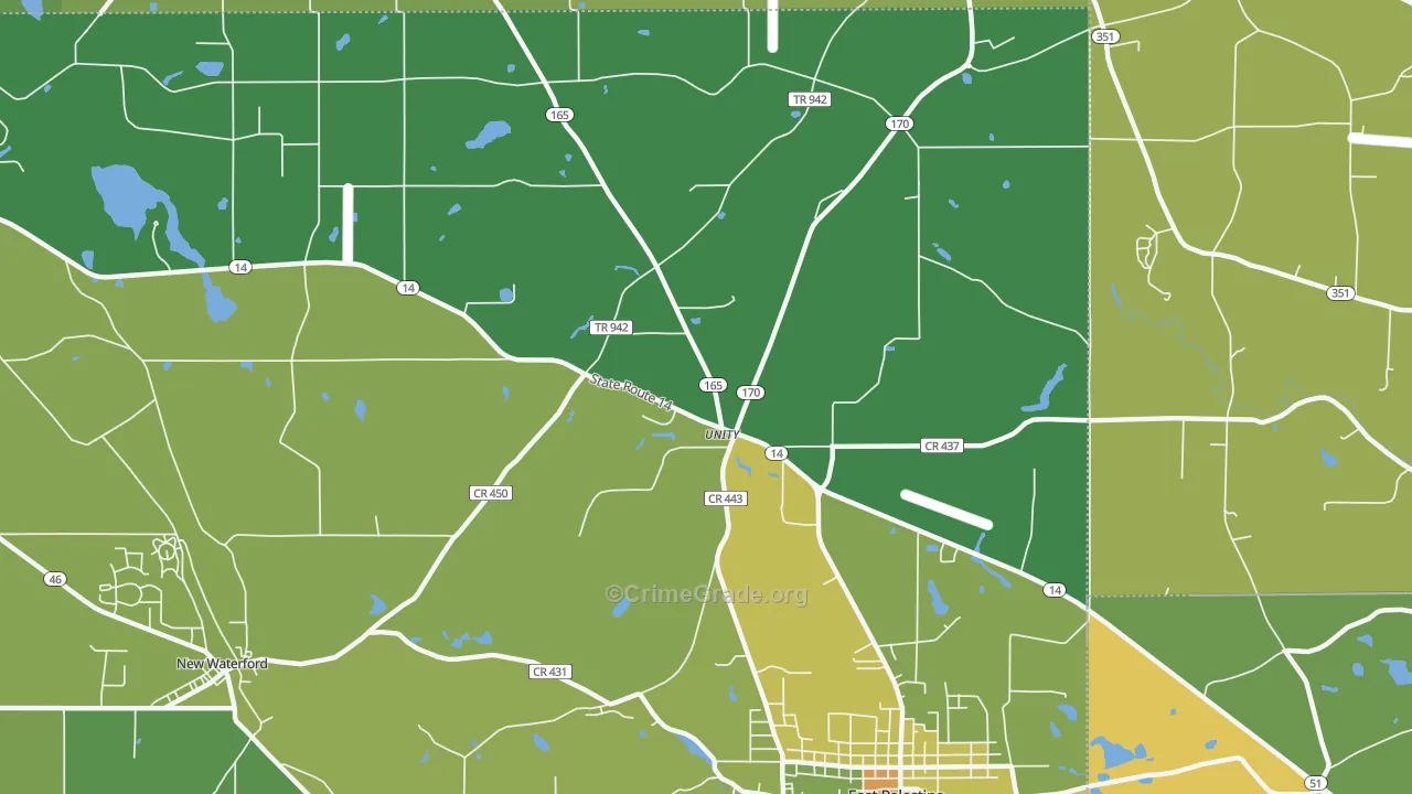 Unity, OH Map of Drug-Related Crime Rates