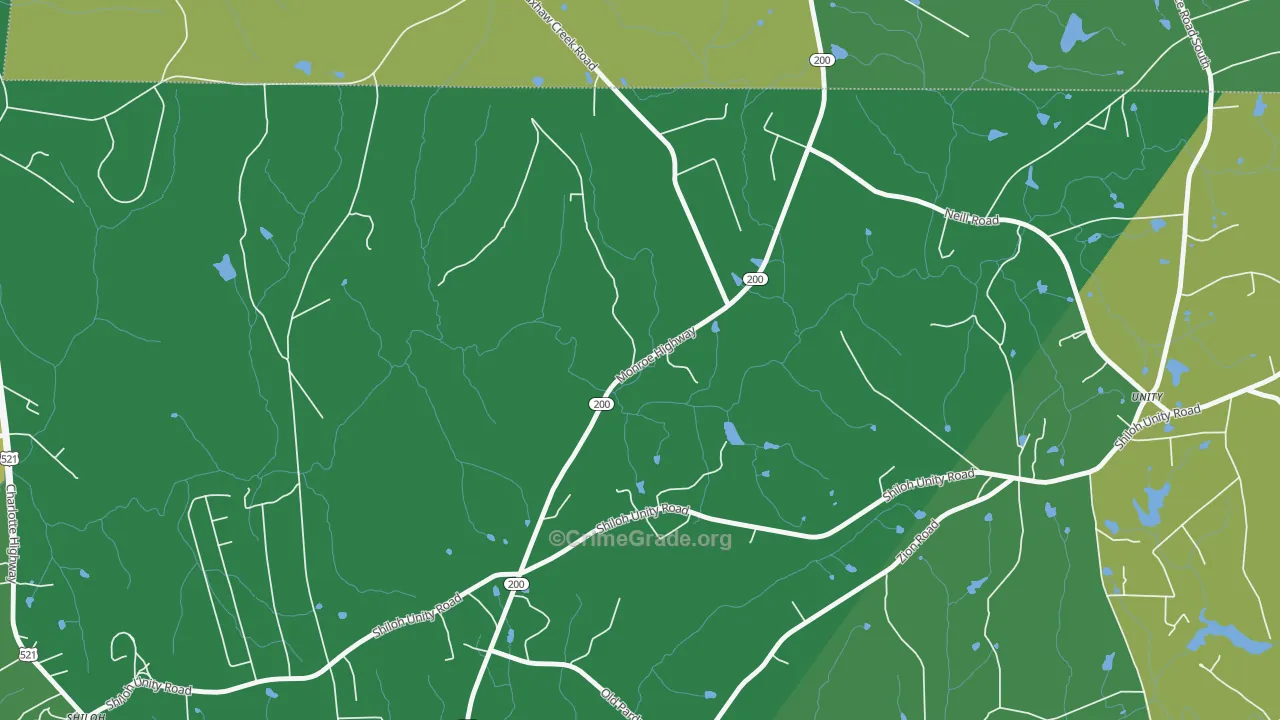Unity, SC Map of Drug-Related Crime Rates