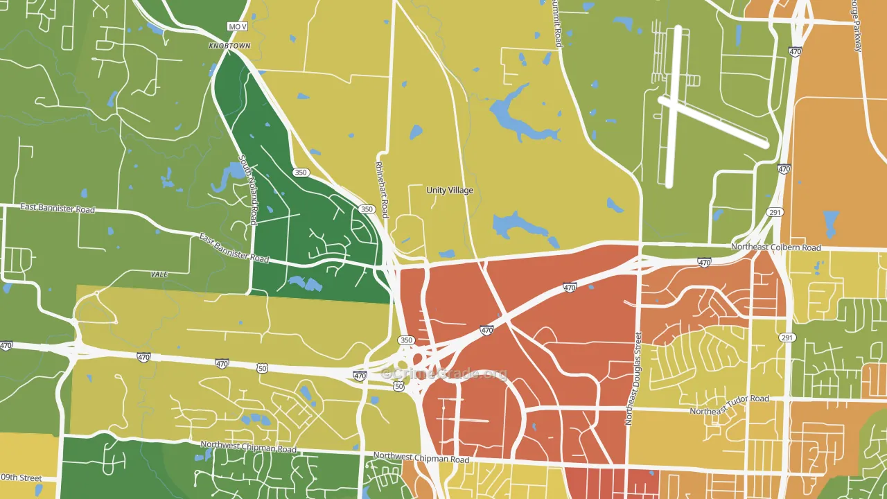 Unity Village, MO Map of Drug-Related Crime Rates