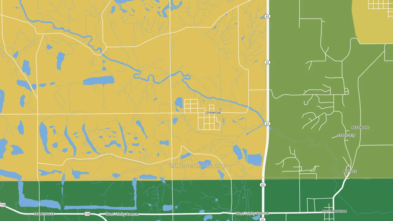 Universal, IN Map of Drug-Related Crime Rates