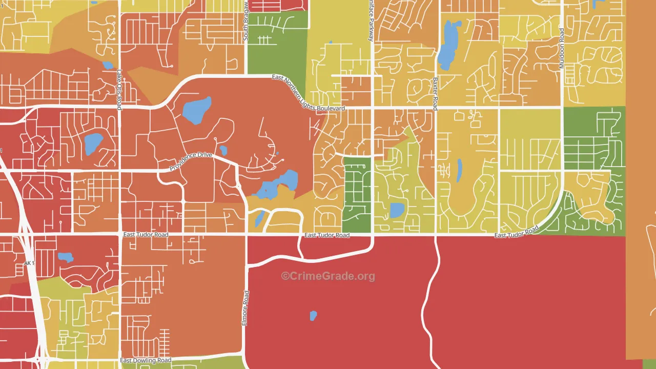 University Area, Anchorage, AK Map of Drug-Related Crime Rates