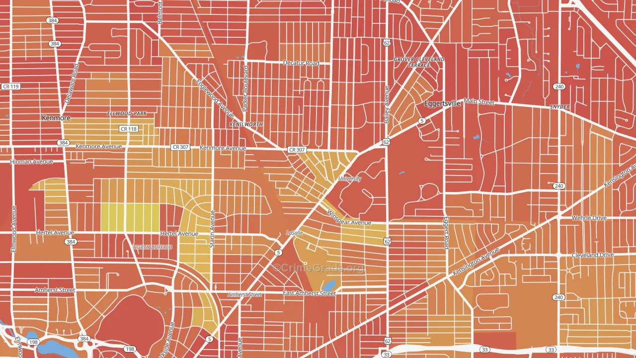 University, Buffalo, NY Map of Drug-Related Crime Rates