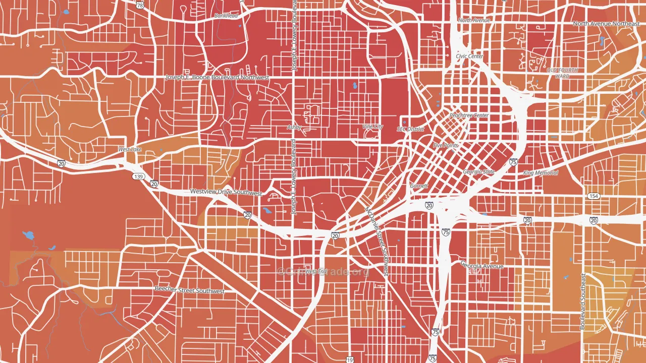 University Center, Atlanta, GA Map of Drug-Related Crime Rates