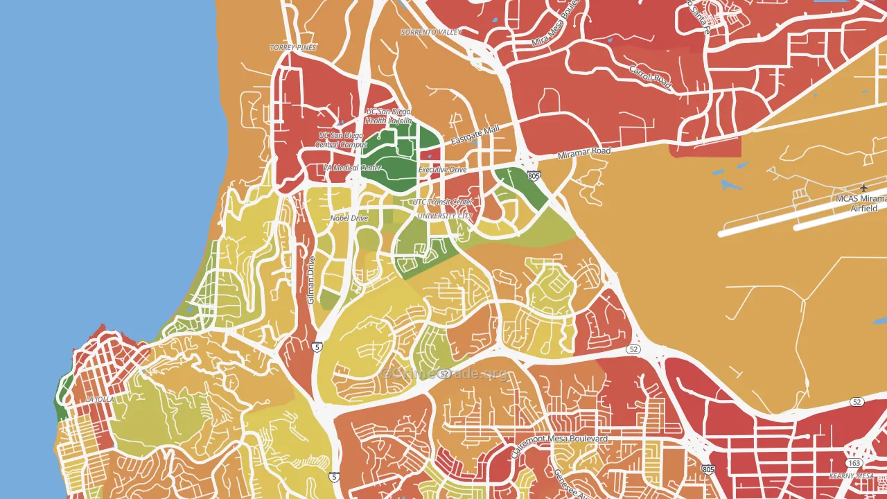 University City, San Diego, CA Map of Drug-Related Crime Rates