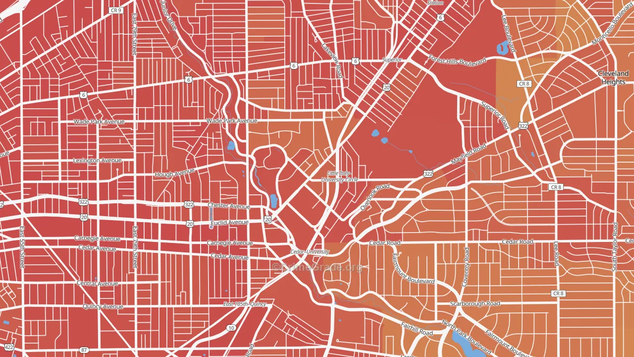University District, Cleveland, OH Map of Drug-Related Crime Rates