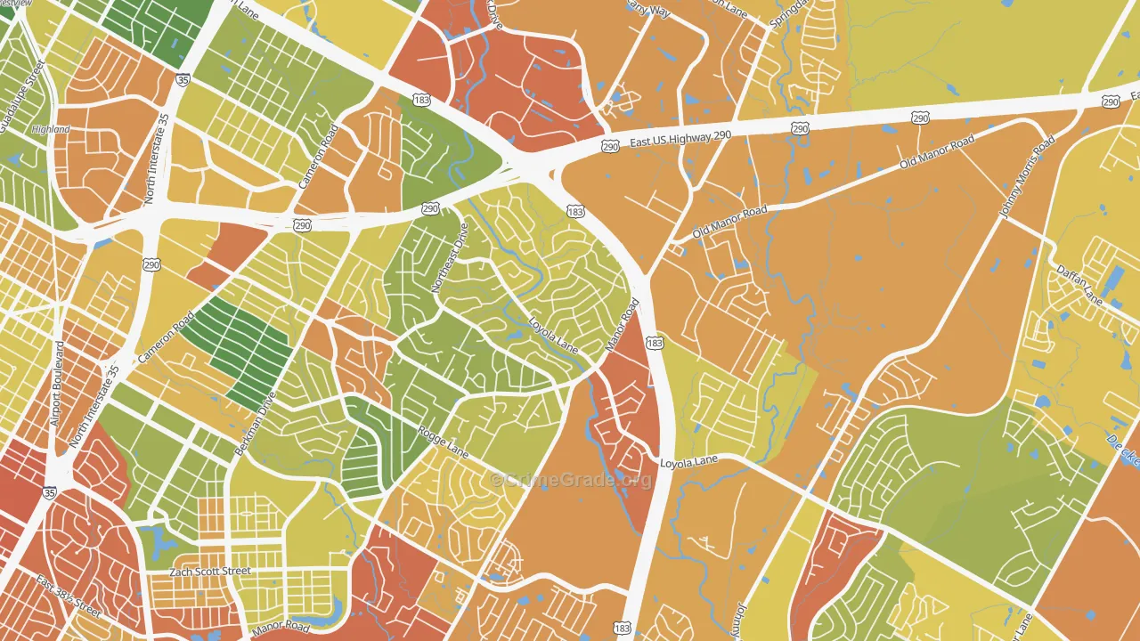 University Hills, Austin, TX Map of Drug-Related Crime Rates
