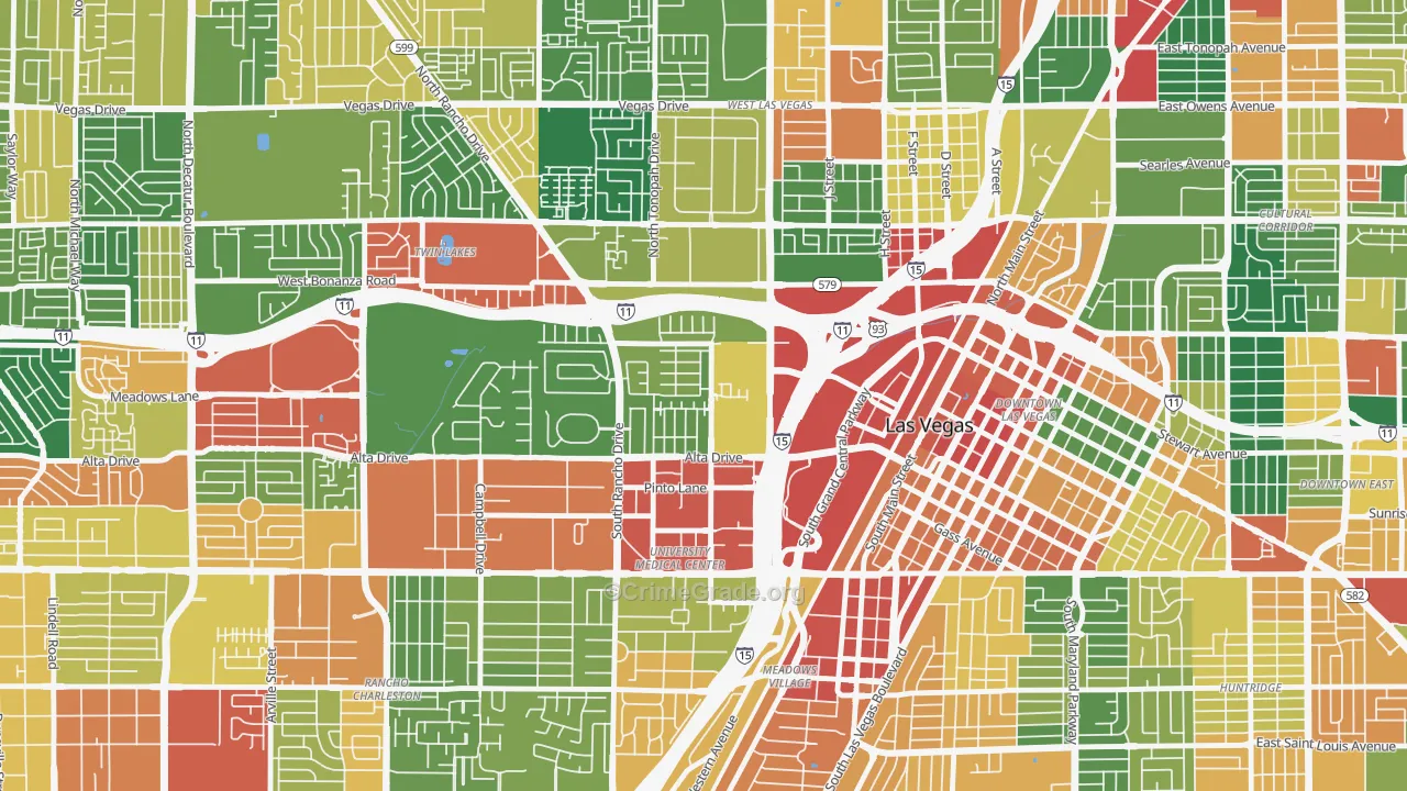 University Medical Center, Las Vegas, NV Map of Drug-Related Crime Rates