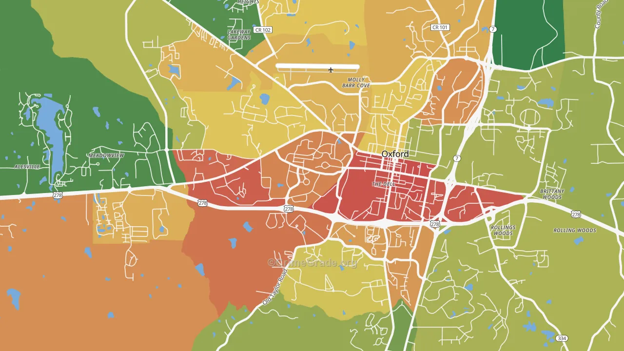 University, MS Map of Drug-Related Crime Rates