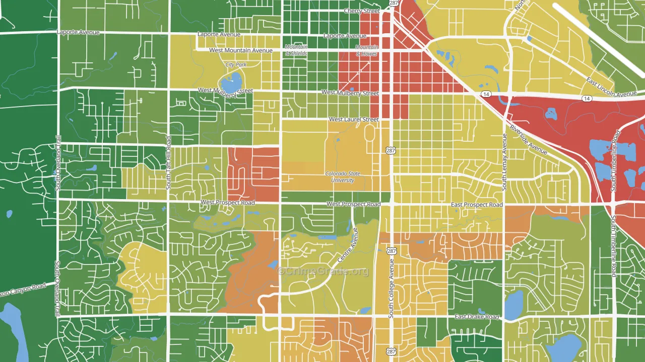 University North, Fort Collins, CO Map of Drug-Related Crime Rates