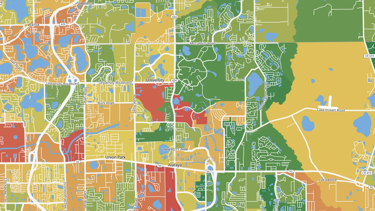 university, Orlando, FL Map of Drug-Related Crime Rates